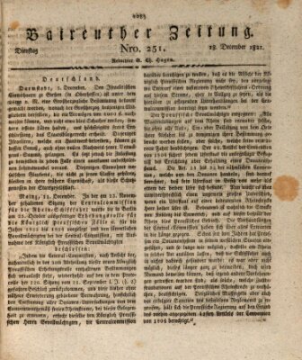 Bayreuther Zeitung Dienstag 18. Dezember 1821