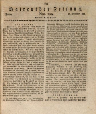 Bayreuther Zeitung Freitag 21. Dezember 1821