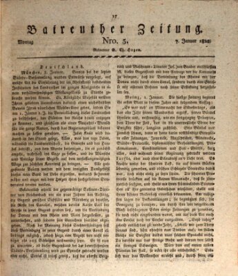 Bayreuther Zeitung Montag 7. Januar 1822