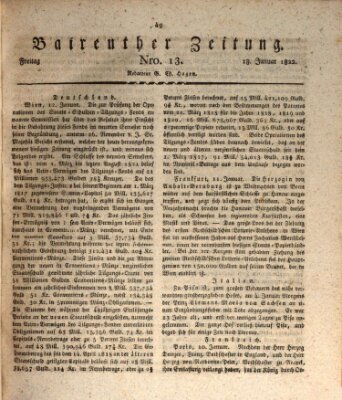 Bayreuther Zeitung Freitag 18. Januar 1822