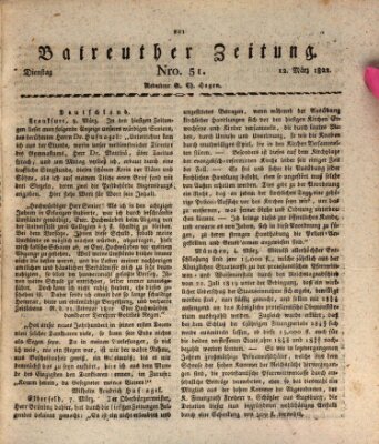 Bayreuther Zeitung Dienstag 12. März 1822