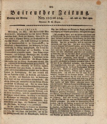 Bayreuther Zeitung Montag 27. Mai 1822