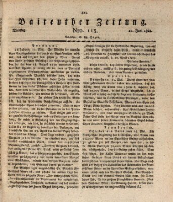 Bayreuther Zeitung Dienstag 11. Juni 1822