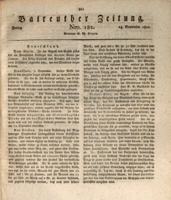 Bayreuther Zeitung Freitag 13. September 1822