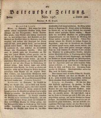 Bayreuther Zeitung Freitag 4. Oktober 1822