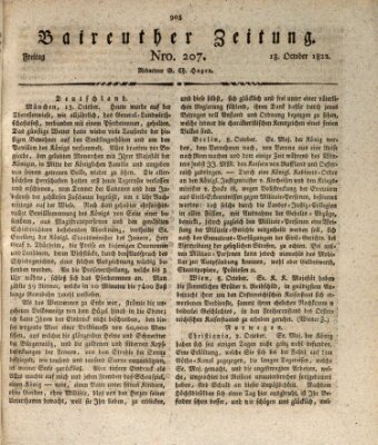 Bayreuther Zeitung Freitag 18. Oktober 1822