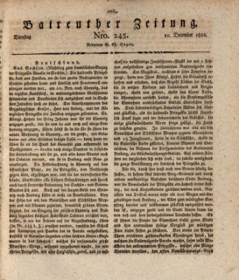 Bayreuther Zeitung Dienstag 10. Dezember 1822