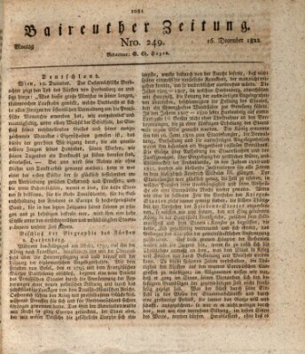 Bayreuther Zeitung Montag 16. Dezember 1822