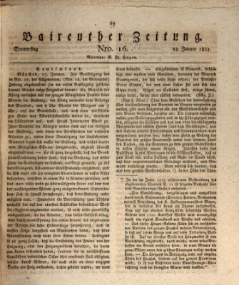 Bayreuther Zeitung Donnerstag 23. Januar 1823