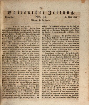 Bayreuther Zeitung Donnerstag 6. März 1823