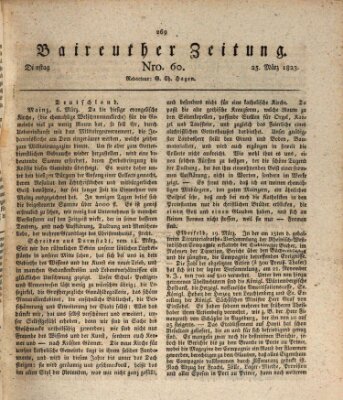 Bayreuther Zeitung Dienstag 25. März 1823