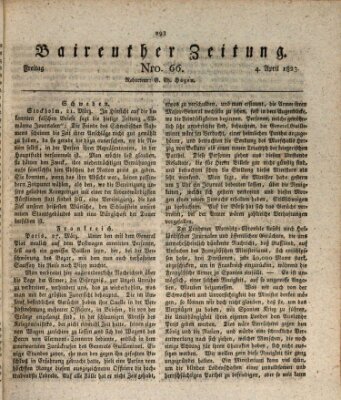 Bayreuther Zeitung Freitag 4. April 1823