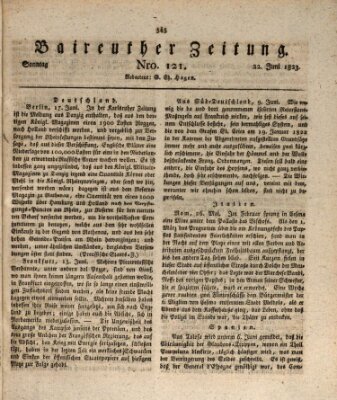 Bayreuther Zeitung Sonntag 22. Juni 1823