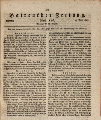 Bayreuther Zeitung Sonntag 29. Juni 1823