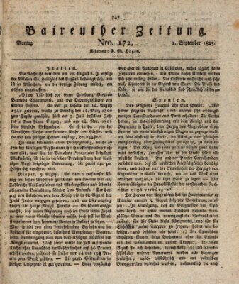 Bayreuther Zeitung Montag 1. September 1823