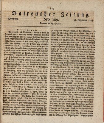 Bayreuther Zeitung Donnerstag 25. September 1823