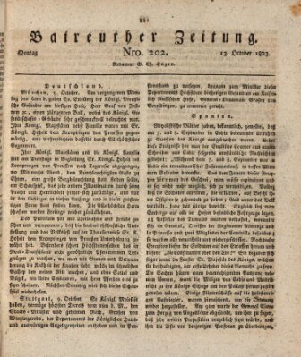 Bayreuther Zeitung Montag 13. Oktober 1823