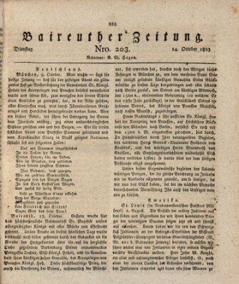 Bayreuther Zeitung Dienstag 14. Oktober 1823