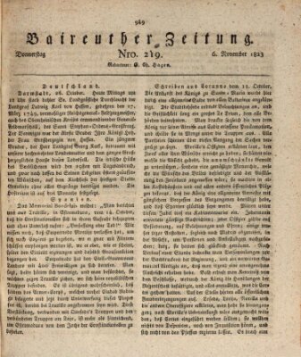 Bayreuther Zeitung Donnerstag 6. November 1823