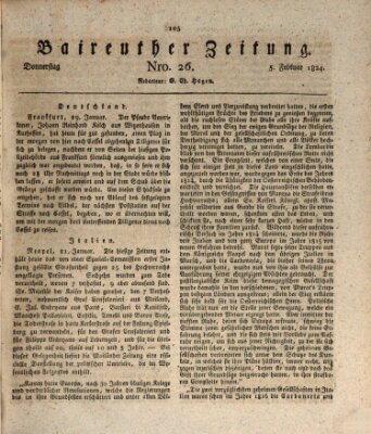 Bayreuther Zeitung Donnerstag 5. Februar 1824