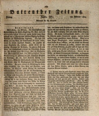 Bayreuther Zeitung Freitag 20. Februar 1824