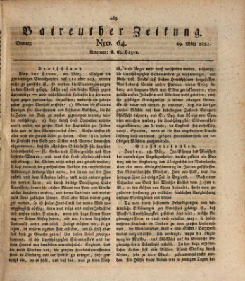 Bayreuther Zeitung Montag 29. März 1824