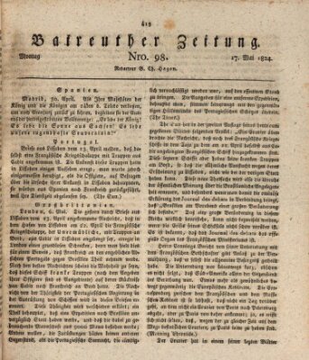 Bayreuther Zeitung Montag 17. Mai 1824