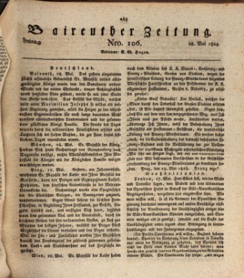 Bayreuther Zeitung Freitag 28. Mai 1824