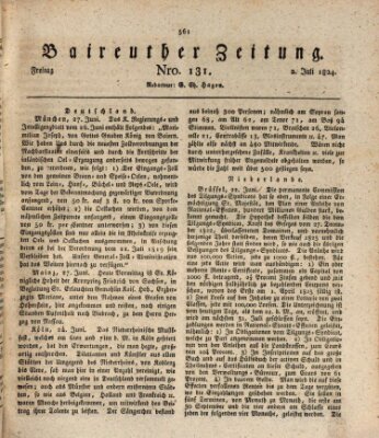 Bayreuther Zeitung Freitag 2. Juli 1824