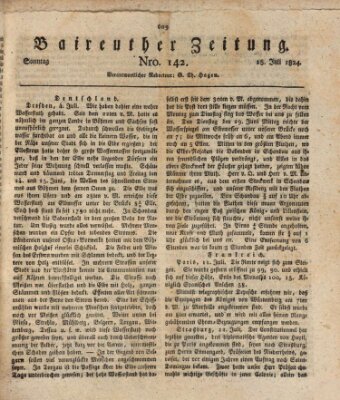 Bayreuther Zeitung Sonntag 18. Juli 1824