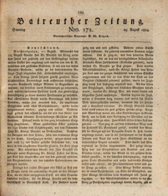 Bayreuther Zeitung Sonntag 29. August 1824