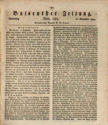 Bayreuther Zeitung Donnerstag 16. September 1824