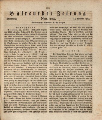 Bayreuther Zeitung Donnerstag 14. Oktober 1824