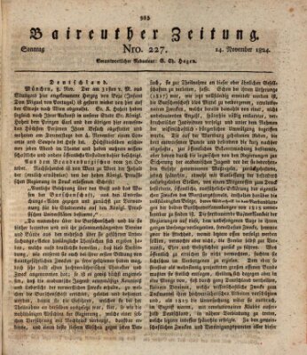Bayreuther Zeitung Sonntag 14. November 1824