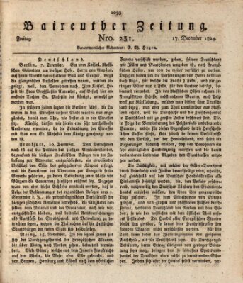 Bayreuther Zeitung Freitag 17. Dezember 1824
