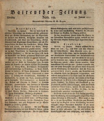 Bayreuther Zeitung Dienstag 25. Januar 1825