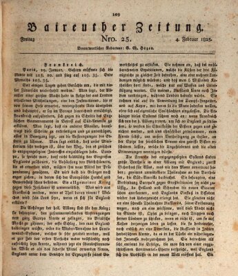 Bayreuther Zeitung Freitag 4. Februar 1825