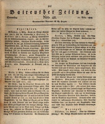 Bayreuther Zeitung Donnerstag 10. März 1825