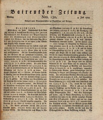 Bayreuther Zeitung Montag 4. Juli 1825