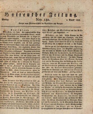Bayreuther Zeitung Montag 1. August 1825