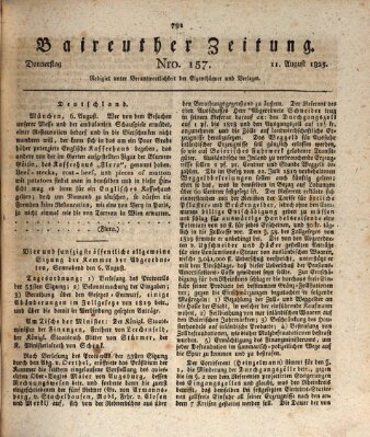 Bayreuther Zeitung Donnerstag 11. August 1825