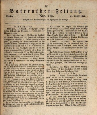 Bayreuther Zeitung Dienstag 23. August 1825