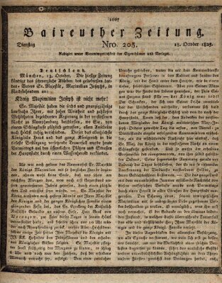 Bayreuther Zeitung Dienstag 18. Oktober 1825