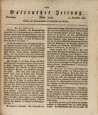 Bayreuther Zeitung Donnerstag 10. November 1825