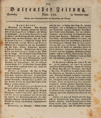 Bayreuther Zeitung Donnerstag 24. November 1825