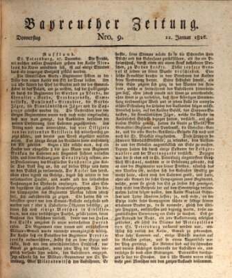 Bayreuther Zeitung Donnerstag 12. Januar 1826