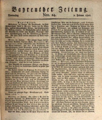 Bayreuther Zeitung Donnerstag 2. Februar 1826