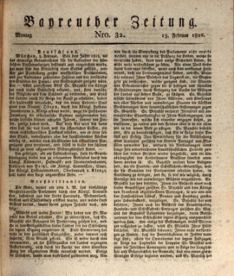 Bayreuther Zeitung Montag 13. Februar 1826