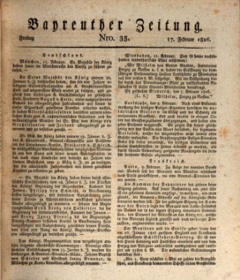 Bayreuther Zeitung Freitag 17. Februar 1826