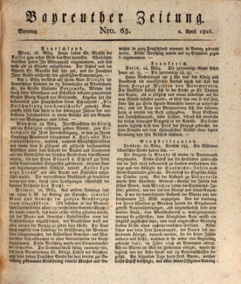 Bayreuther Zeitung Sonntag 2. April 1826